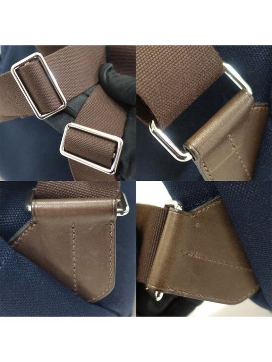 Hermes Sac Depan Sage Gourme Toile Navy Backpack